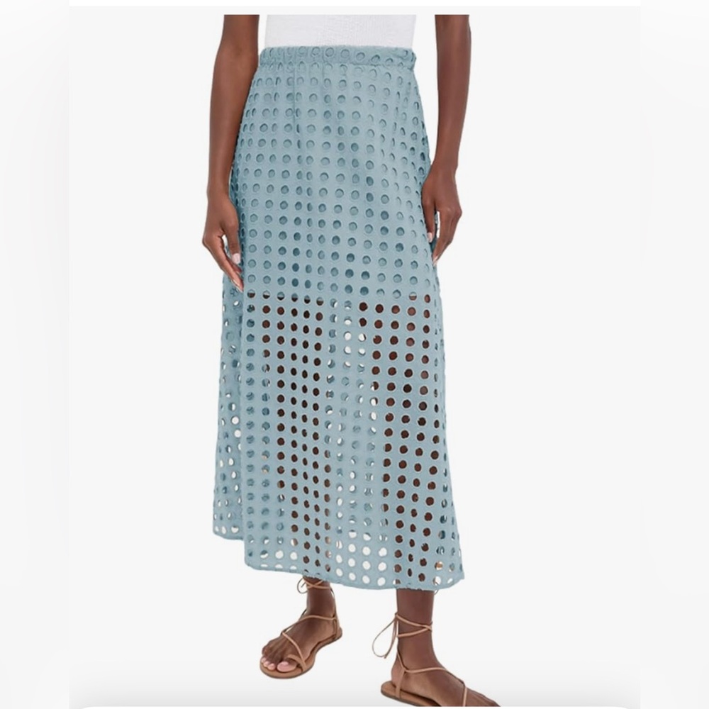 Amazon Light Blue A-Line Eyelet Skirt